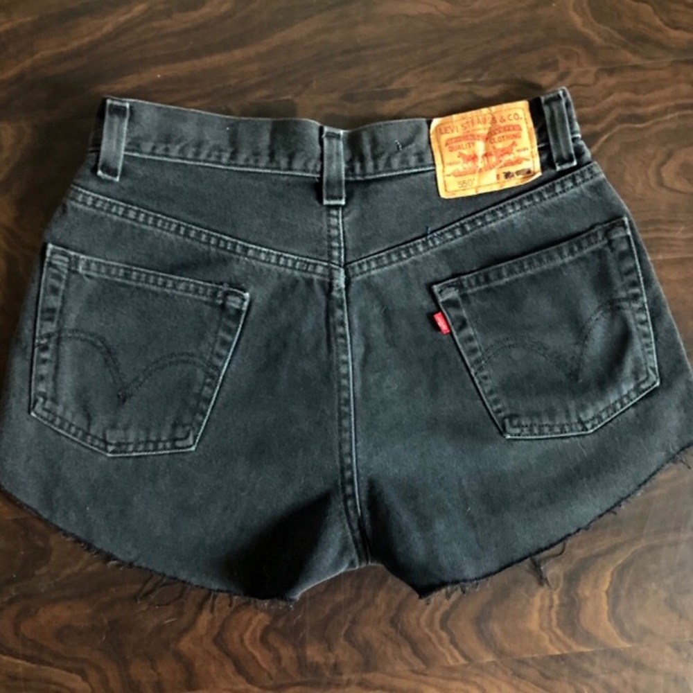 Levi’s 550 Black Denim Cutoff Shorts